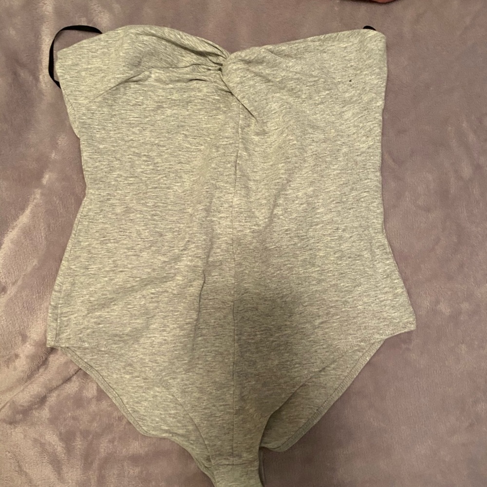 Gray size medium strapless bodysuit